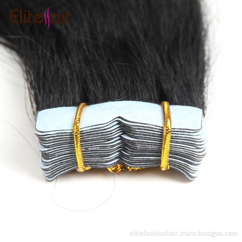 Wholesale high quality double drawn Velvet Cuticle Remy Hair for woman Silky straight tape weft hair Tape in Hair extension